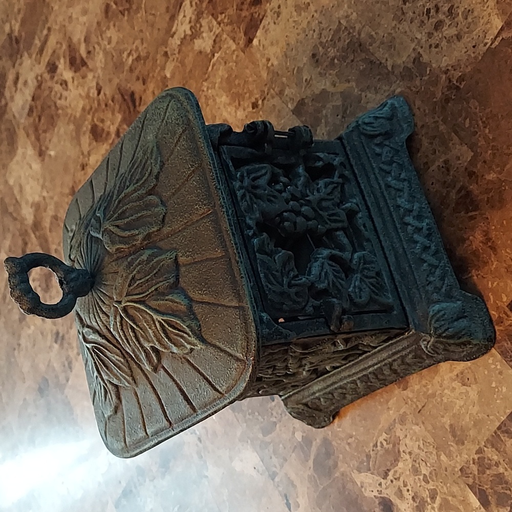 Cast iron garden lantern, EUC